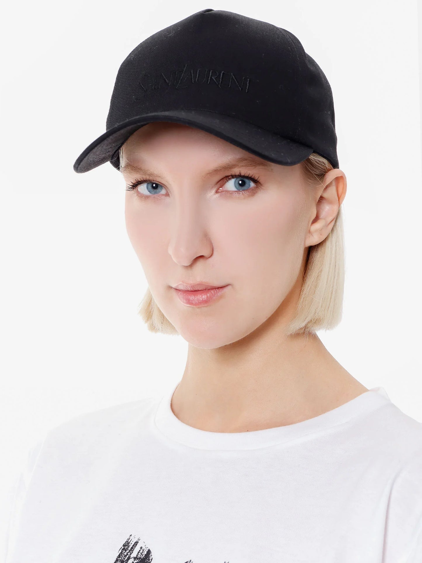 Saint Laurent - Casquette en coton et en lin