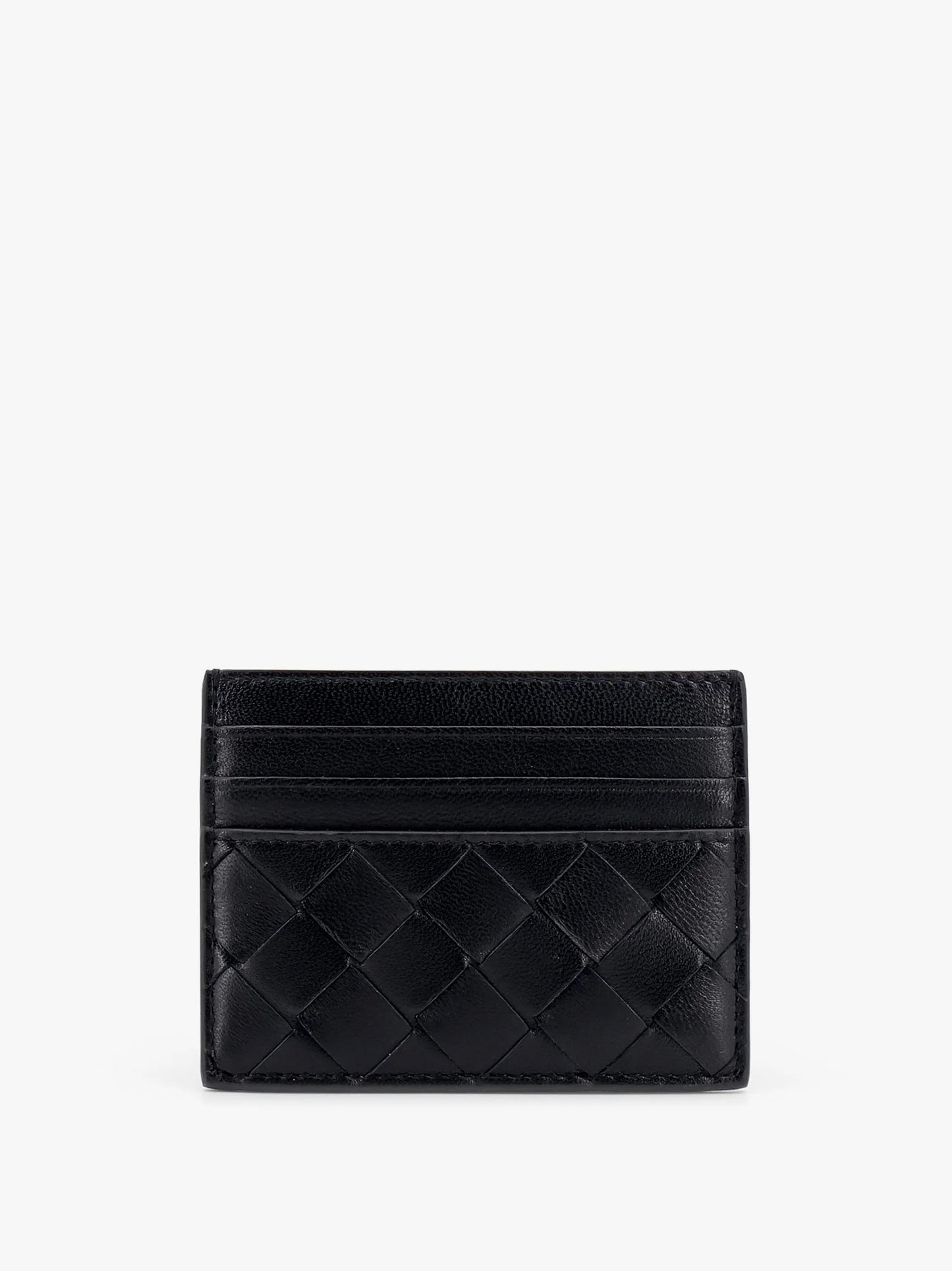 Bottega Veneta - Porte-cartes en cuir à motif tissé