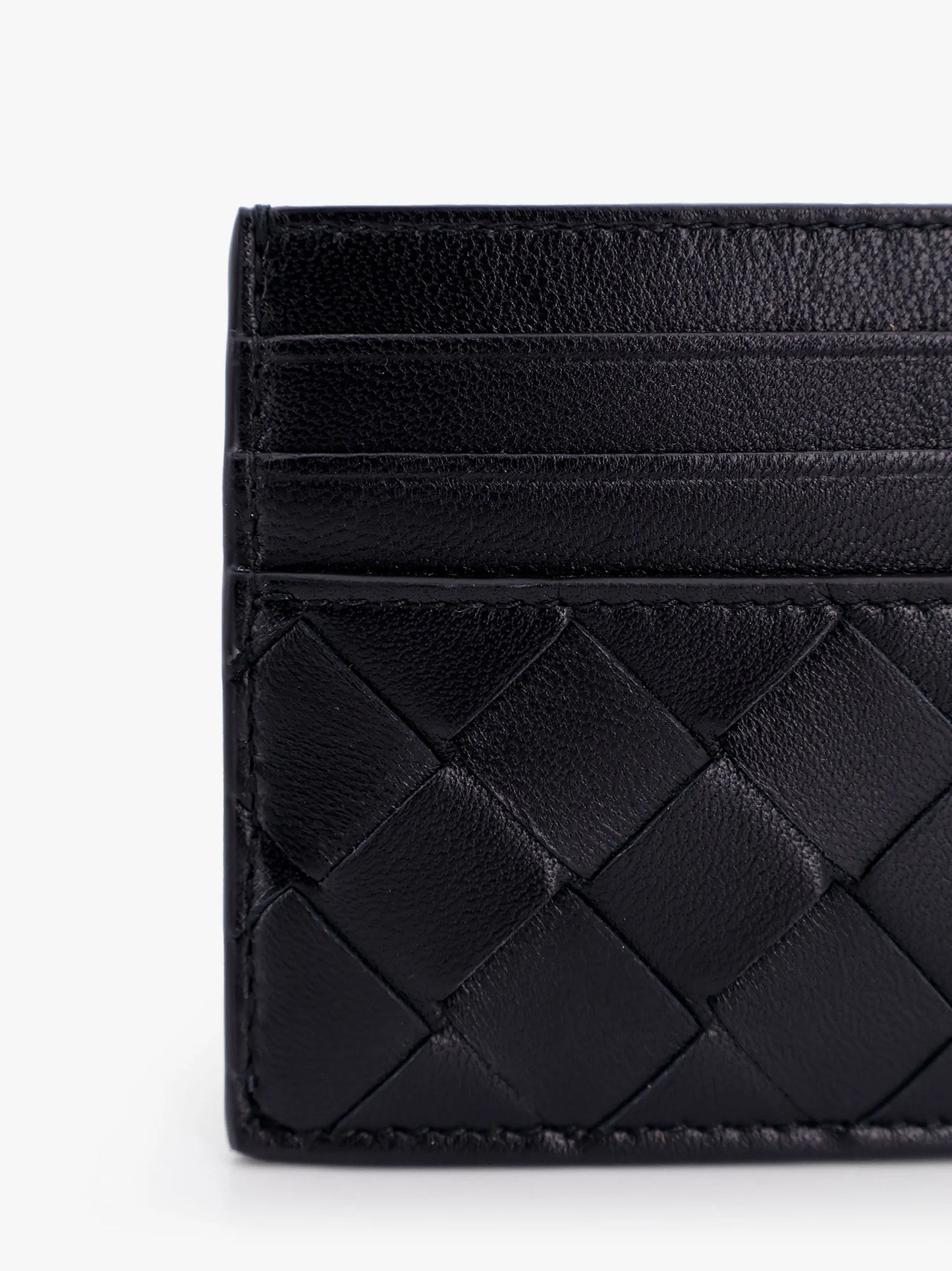 Bottega Veneta - Porte-cartes en cuir à motif tissé