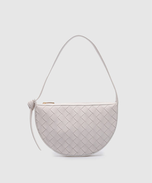 Bottega Veneta - Sacoche en cuir blanc Sunrise avec tissage