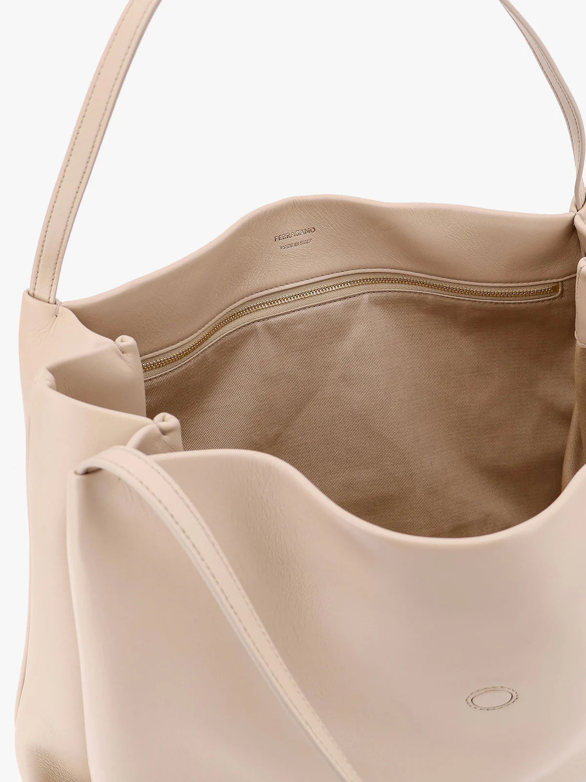 Ferragamo - Sac à bandoulière en cuir beige